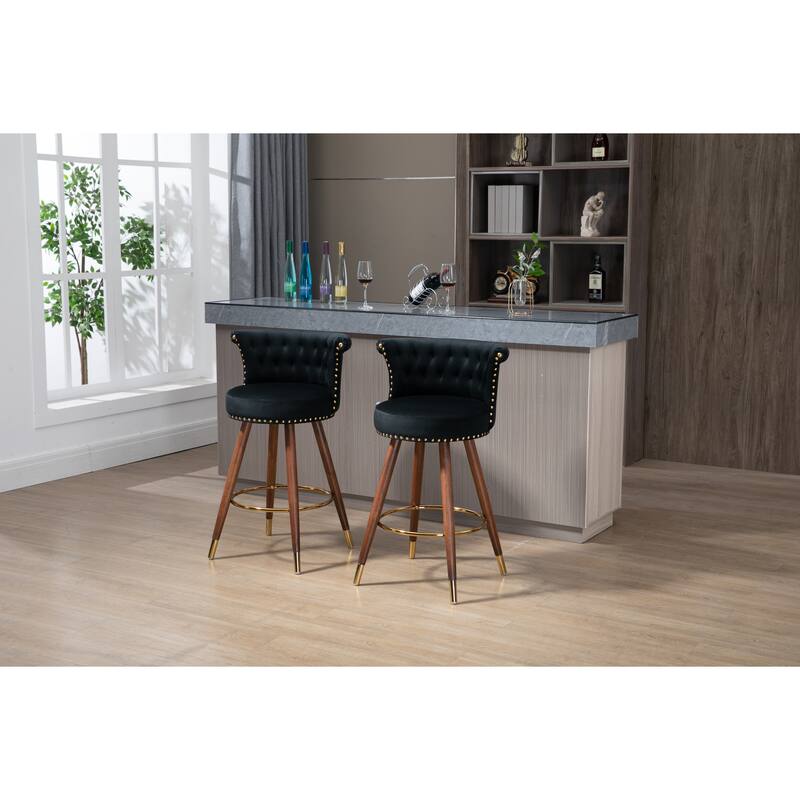 Swivel Bar Stools With Backrest Footrest