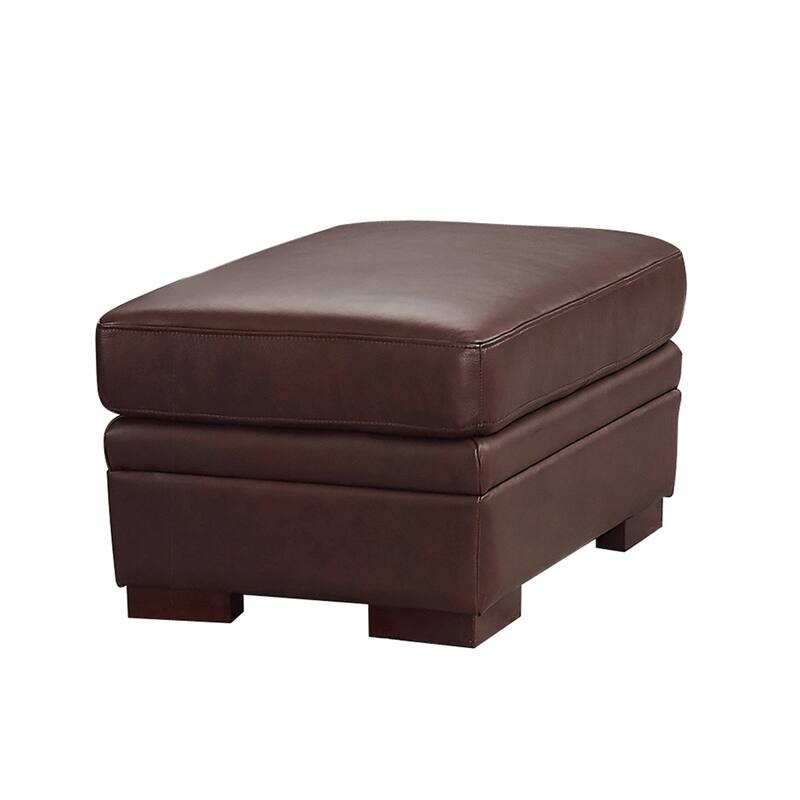 Hydeline Dillon Top Grain Leather Ottoman