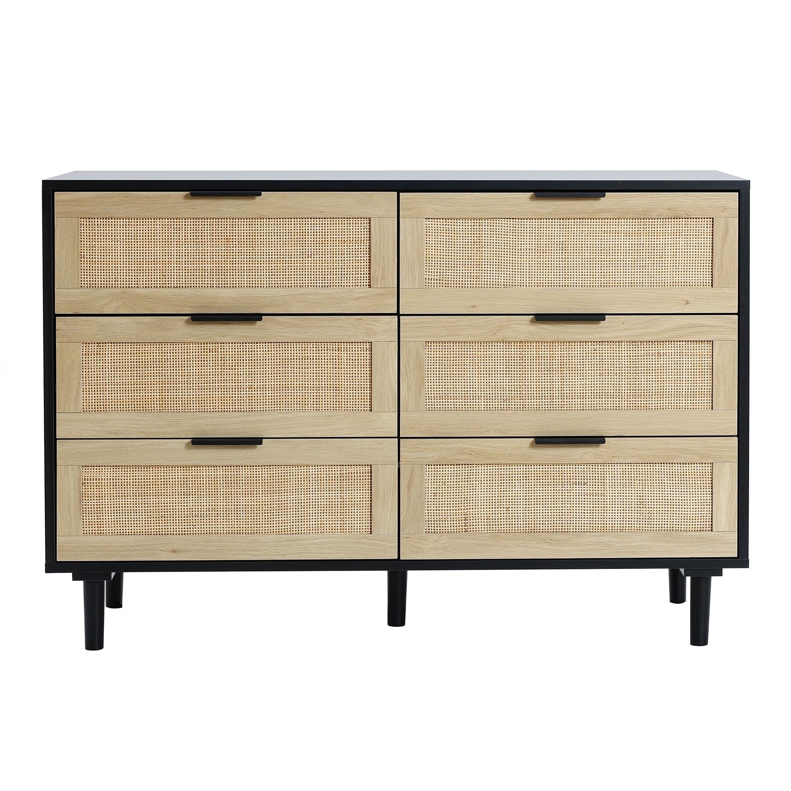 Black and Brown Manufactured Wood 6-Drawer Rattan Dresser - Bed Bath & Beyond - 38443467 Black and Brown Manufactured Wood 6-Drawer Rattan Dresser - Bed Bath & Beyond - 38443467