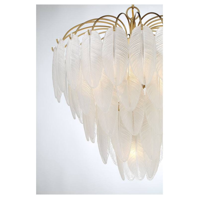 Warm Brass Six Light Chandelier from the Boa Collection