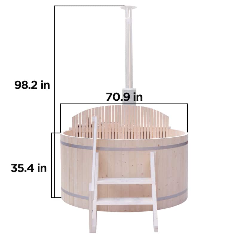 ALEKO Wood-Fired 4-5 Person Hot Tub and Ice Bath with Internal Stove Pine