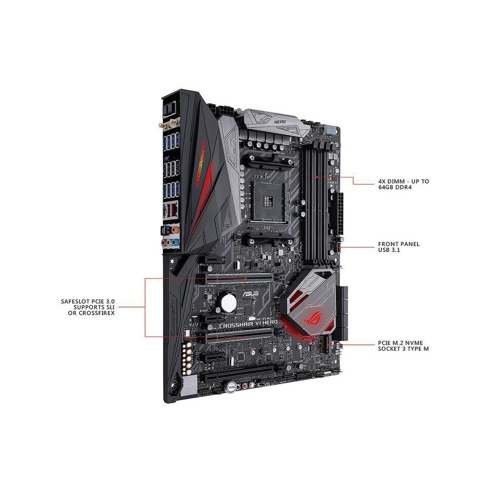 Shop Asus Rog Crosshair Vi Hero Wi Fi Ac Amd Ryzen Am4 Ddr4 M 2 Usb 3 1 Atx X370 Motherboard Overstock 28035404
