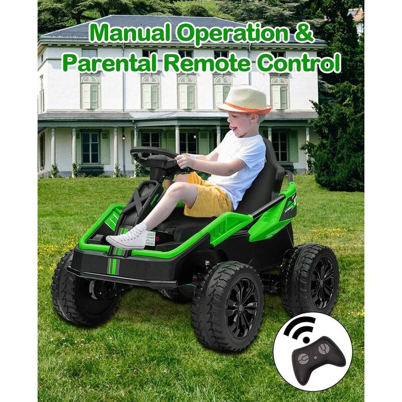 24V Kids Electric Car with Parent Control, 200W 4x4 Ride On Toy for Big Kids,4 Wheeler ATV