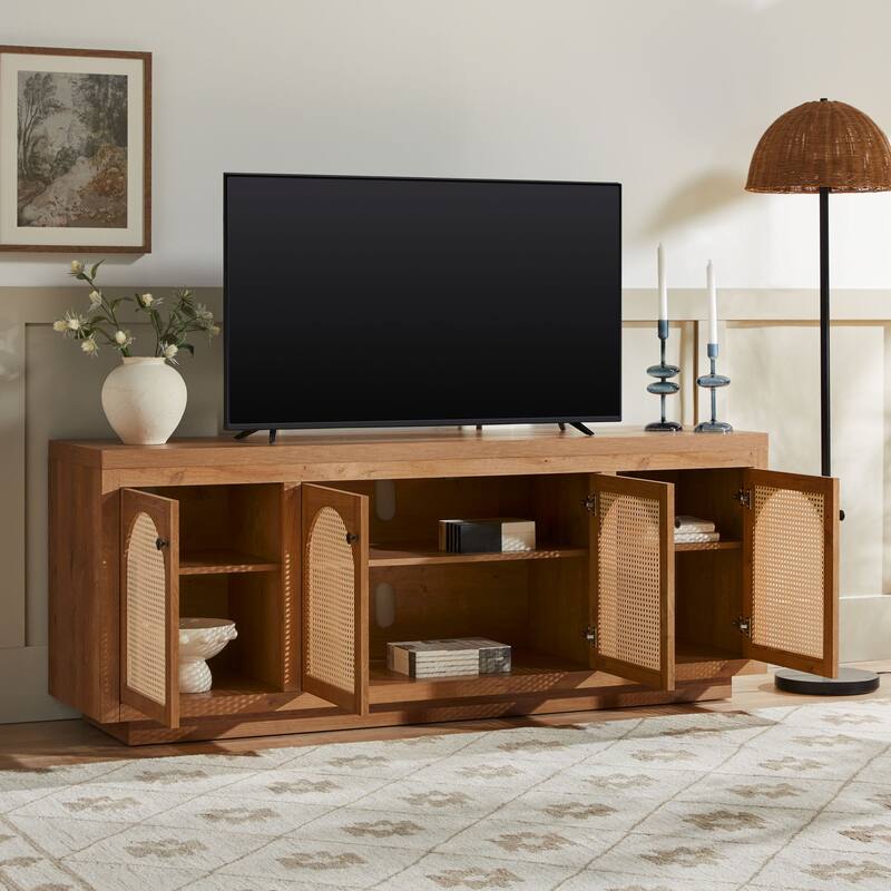 Middlebrook Contemporary TV Stand and Sideboard with Rattan Doors