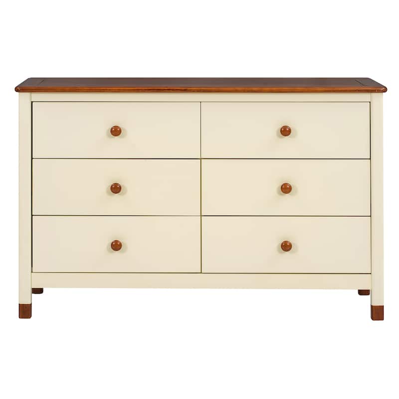 3-Pieces Bedroom Sets Twin Size Platform Bed with Nightstand and Storage dresser,Cream+Walnut
