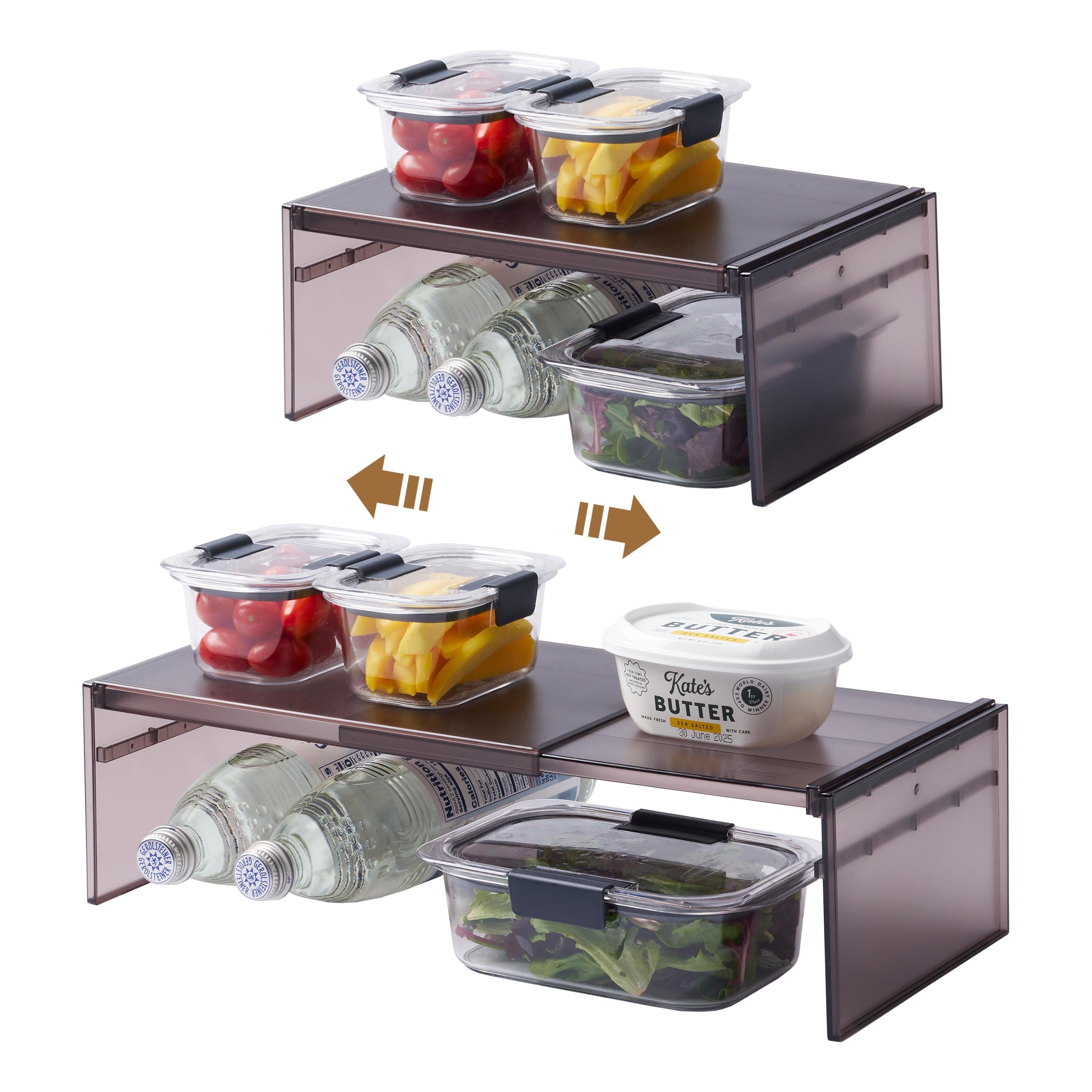 Yamazaki Home Expandable Refrigerator Riser Shelf, Plastic