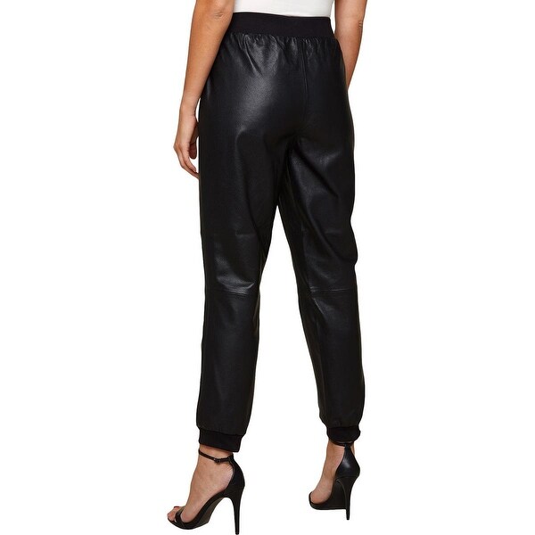 womens leather track pants