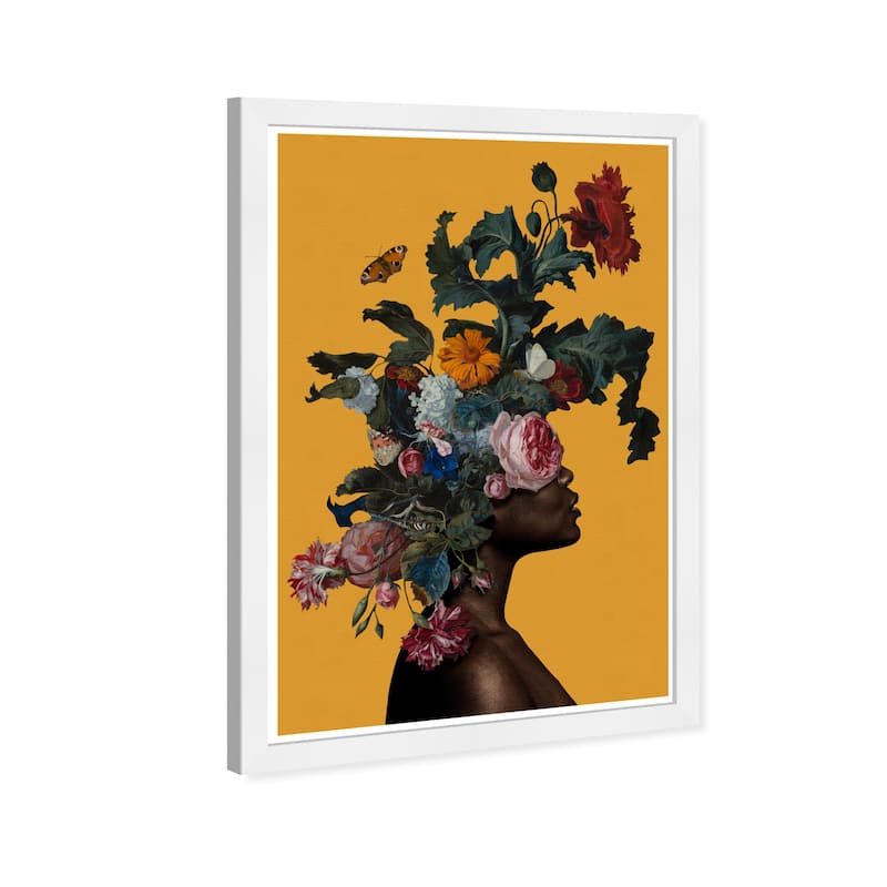 Wynwood Studio Prints People and Portraits Floral Views Yellow and Mustard Modern & Contemporary Wall Art Canvas Print