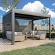 preview thumbnail 27 of 188, EROMMY Outdoor Louvered Pergola Gazebo with Adjustable Aluminum Rainproof Roof 10'x13' Electric&LED - Dark Gray