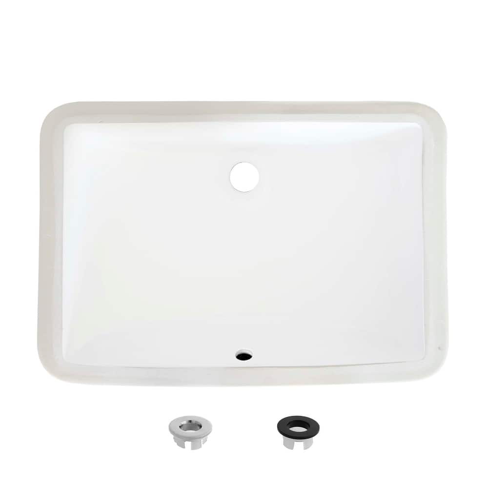 21.25"W x 14.5"D White Rectangular Undermount Bathroom Sink