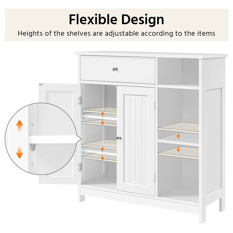 Yaheetech Free-Standing Bathroom Floor Cabinet with Adjustable Drawer