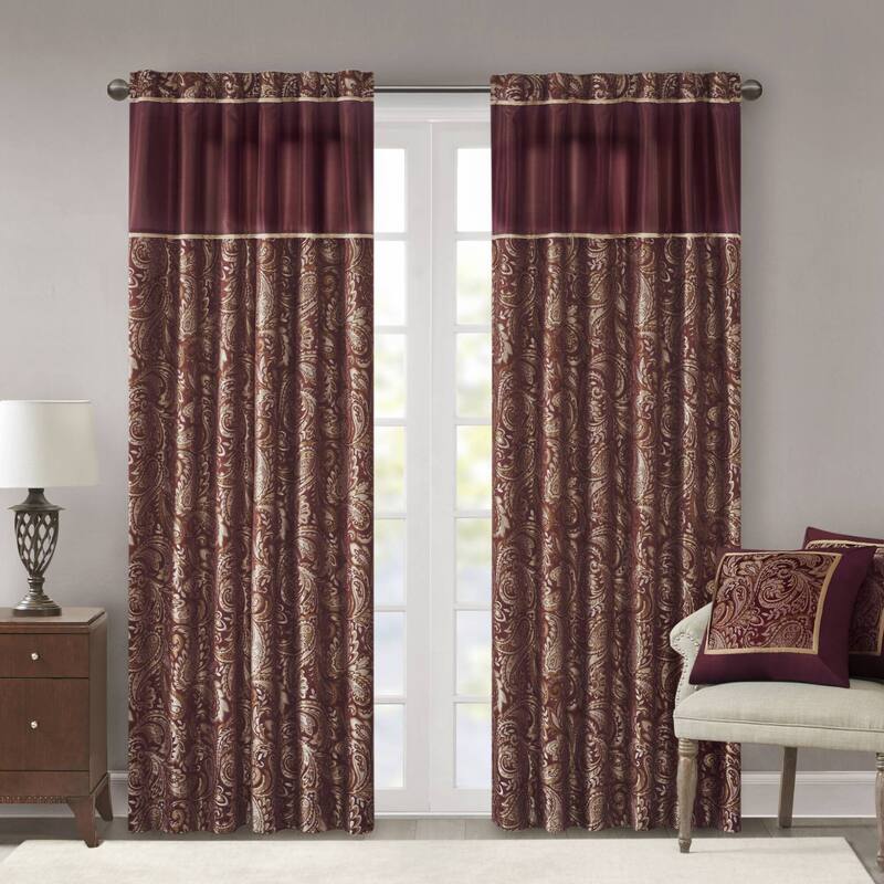 Madison Park Whitman Jacquard Curtain Panel Pair
