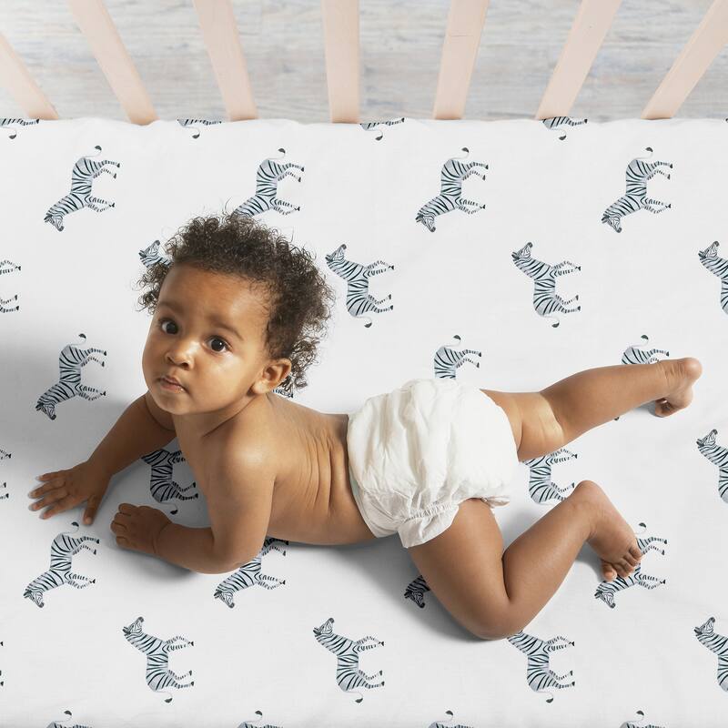 Sweet Jojo Designs Giraffe Leopard Zebra Boy Girl Gender Neutral Unisex 3 Pack Fitted Crib Sheets Jungle Animals Wildlife Safari