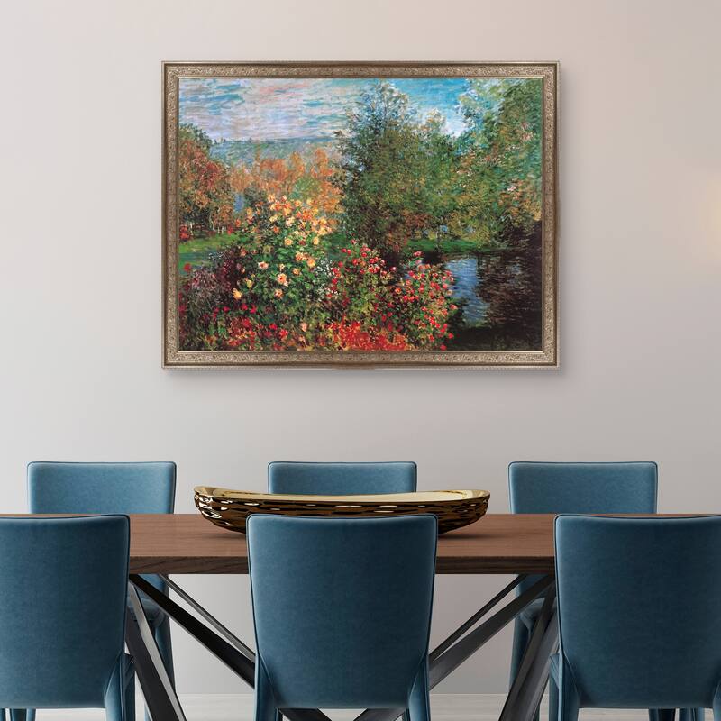 Masterpiece Art Gallery| Corner of the Garden at Montgeron by Claude Monet - Framed Canvas Art Print