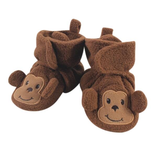 slide 1 of 1, Hudson Baby Baby Cozy Fleece Booties, Monkey 12-18 Months - Monkey