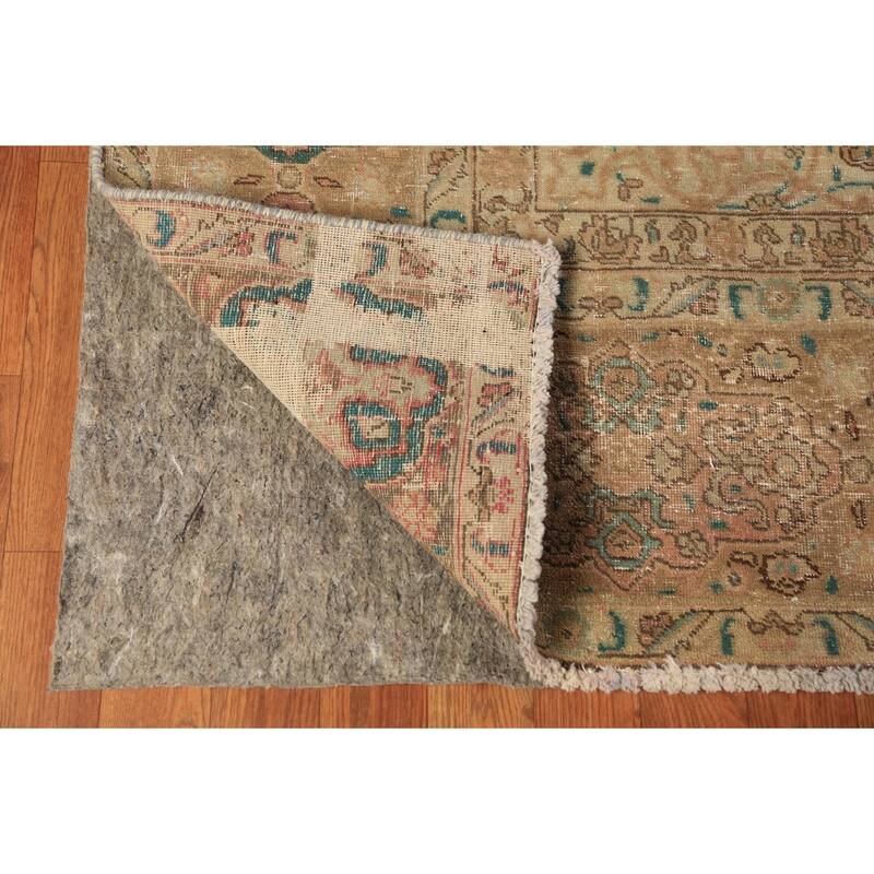 Tabriz Persian Vintage Area Rug Hand-Knotted Wool Carpet - 9'0" x 12'4"