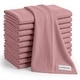 preview thumbnail 60 of 73, Baby Burp Cloths Set, Large 6-Layer, 100% Cotton Comfy Cubs Mauve 10P