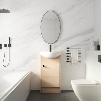 Freestanding 18 Inch Bathroom Vanity, Small Bathroom Vanity With Sink, Bathroom Vanity and Sink Combo (KD-PACKING)