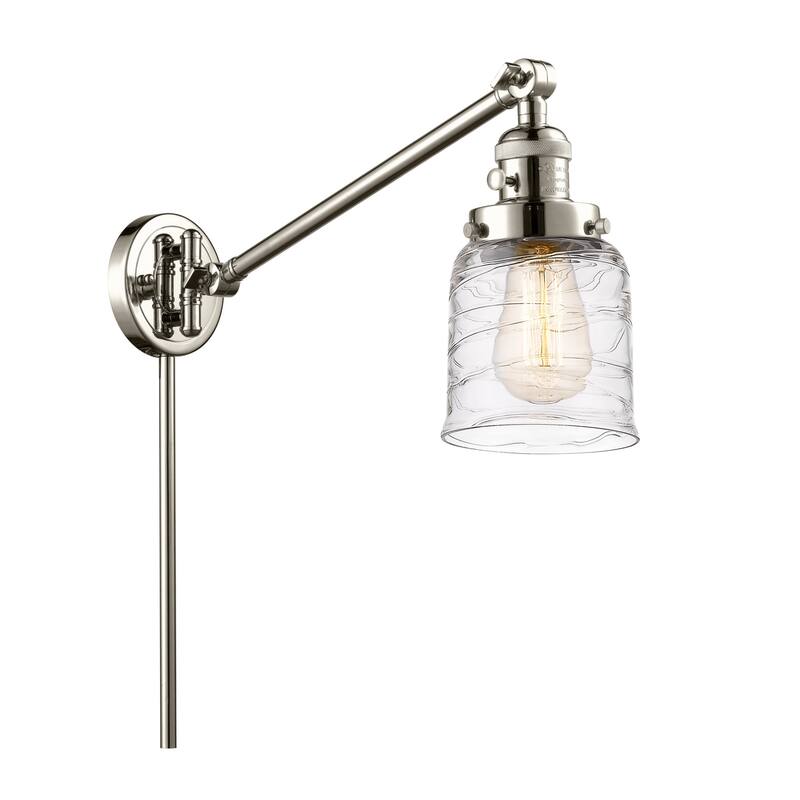 Innovations Lighting 237-25-8 Bell Sconce Bell 25" Tall Hardwired or - Polished Nickel / Deco Swirl