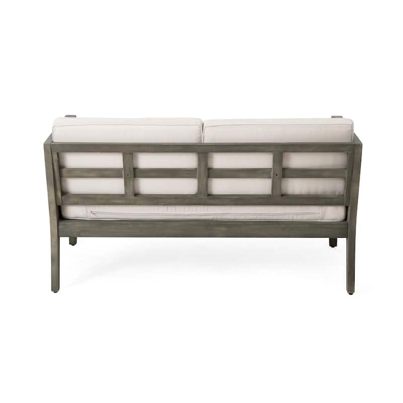 Remy Outdoor Acacia Wood 4 Pieces Patio Chat Set by Christopher Knight Home