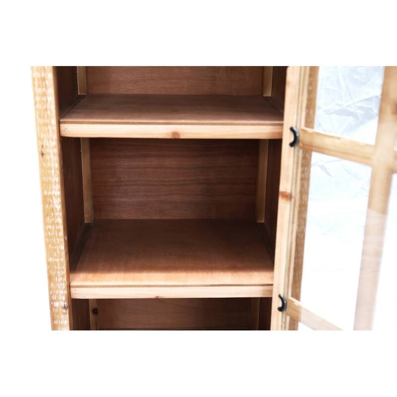 Rustic 54.53"Tall Wooden Accent Cabinet with Decorative Doors and 2 Drawers