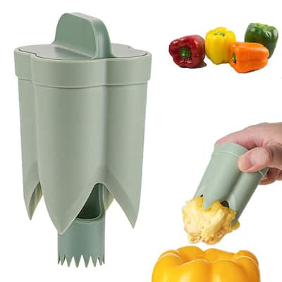 2pcs Pepper Seed Corer Remover, 2-in-1 Bell Pepper Cutter & Deseeder