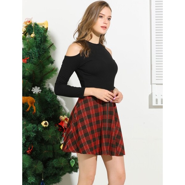 plaid skater skirt xl