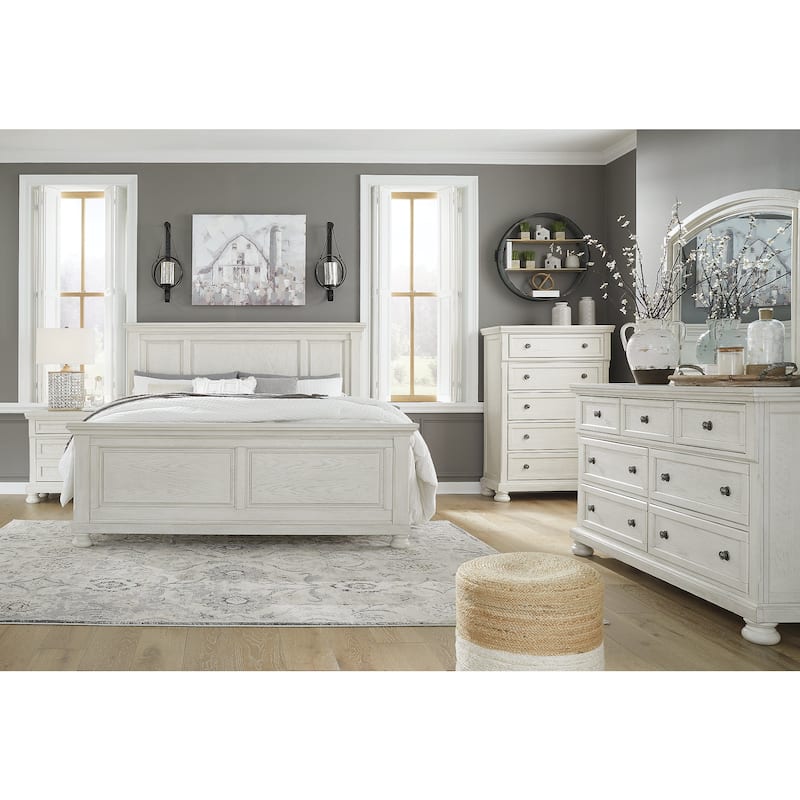 Signature Design by Ashley Robbinsdale Antique White Panel Headboard - California King