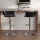 preview thumbnail 90 of 198, Modern Velvet Adjustable Swivel Bar Stools Set of 2 Black-Silver