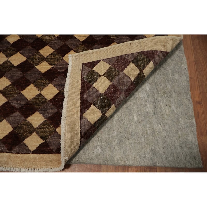 Hand Knotted Oriental 100% Wool Carpet Modern All-Over Brown Contemporary Area Rug - 6' 0'' X 3' 10''