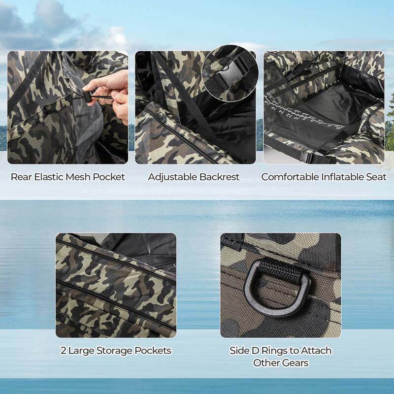 Gymax Inflatable Float Tube w/ Fish Ruler Rod Holder Storage Pockets
