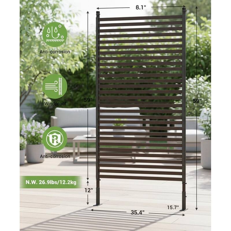 Freestanding Plastic Privacy Screen, Weatherproof