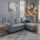 Morden Fort Velvet Reversible Sleeper Sectional Sofa L-Shape with big Storage - Grey