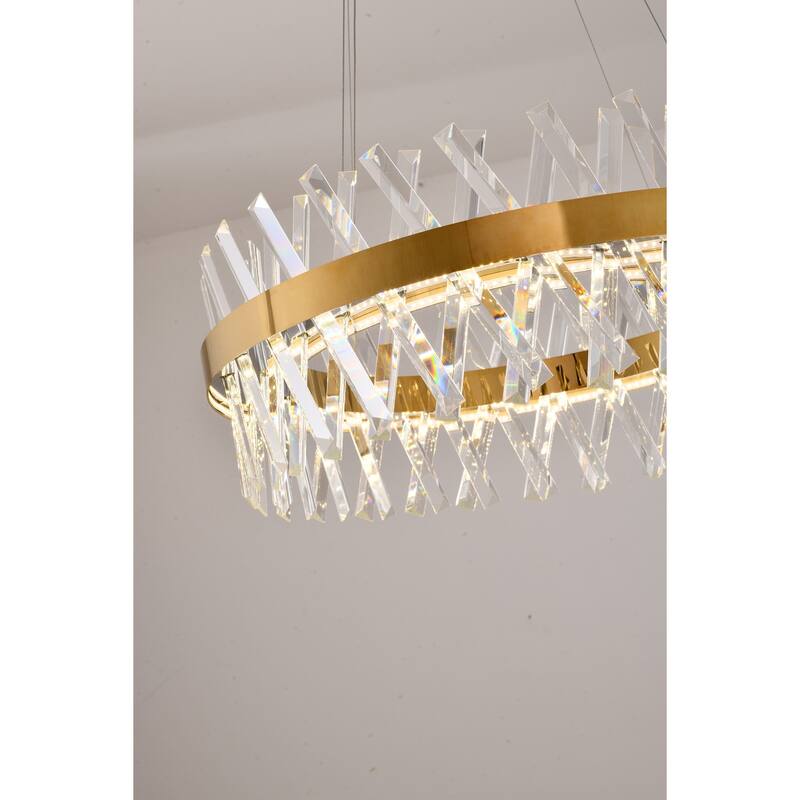 Crystal Chandelier 1 Light Hanging Pendant Lamp, Old World Style Ceiling Fixture, 26" Wide - 10