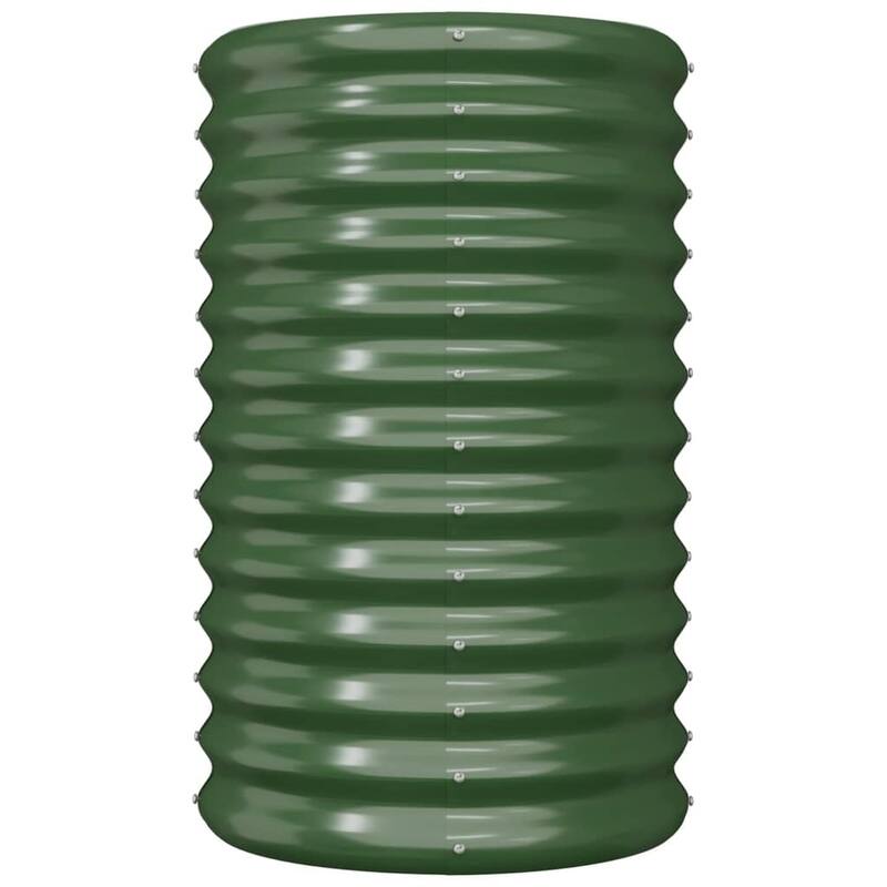 vidaXL Garden Planter Green Powder-coated steel Durable - 15.7 x 15.7 x 14.2 in