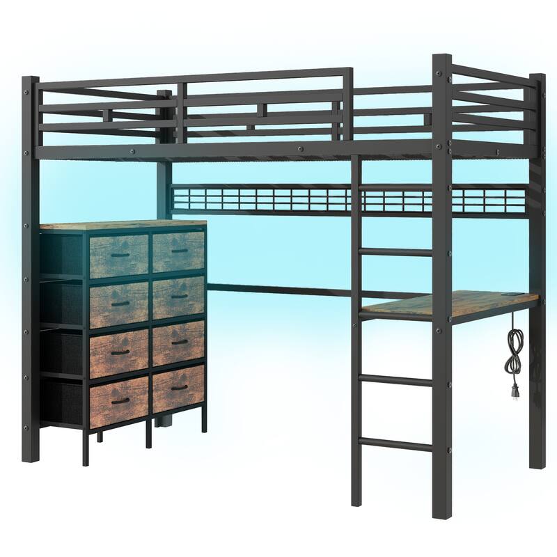 Heavy Metal Bunk Beds with Ladder Kids Bed Frame Twin / Twin XL / Full / Queen Size🏕️