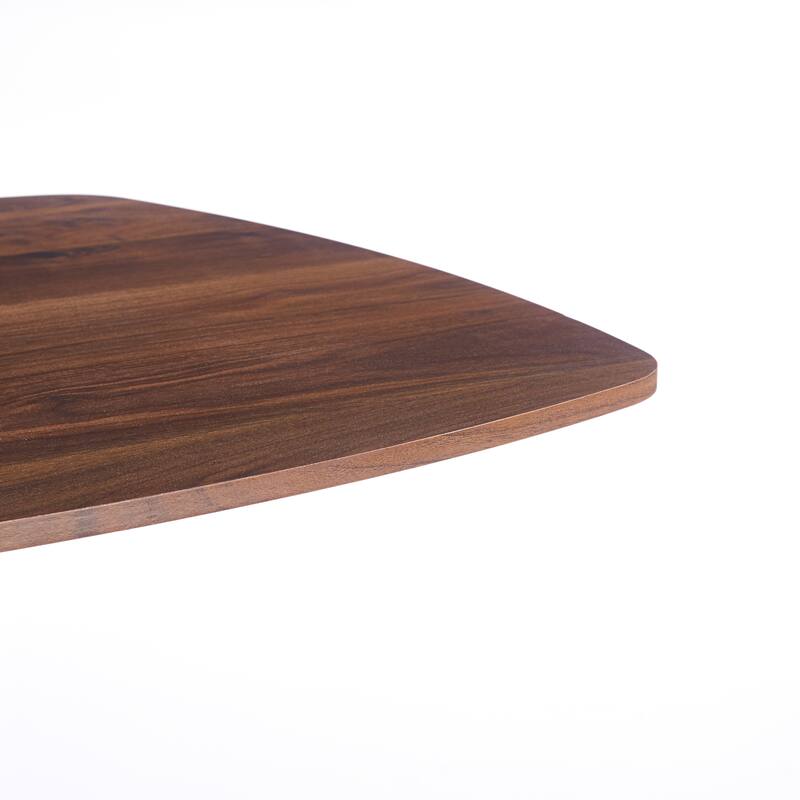 Pedestal Dining Table Round Top MDF and Metal Halloween Style Modern