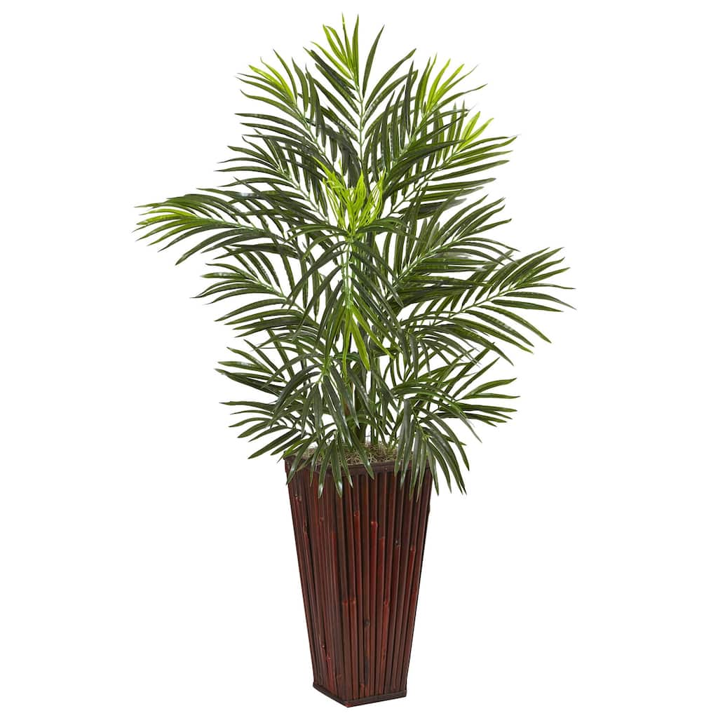 Artificial Plant in Planter - Mini Mountain Lodge Decor - Small Indoor Greenery for Home & Office - Green - 24