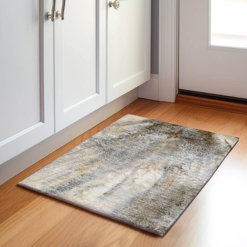 Premium Washable Super Soft Modern Abstract Mayfield Rug - Beige - 1' 8" x 2' 6" - Rectangle