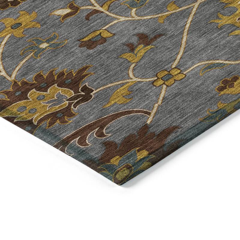 Machine Washable Indoor/ Outdoor Traditional Luna Chantille Rug