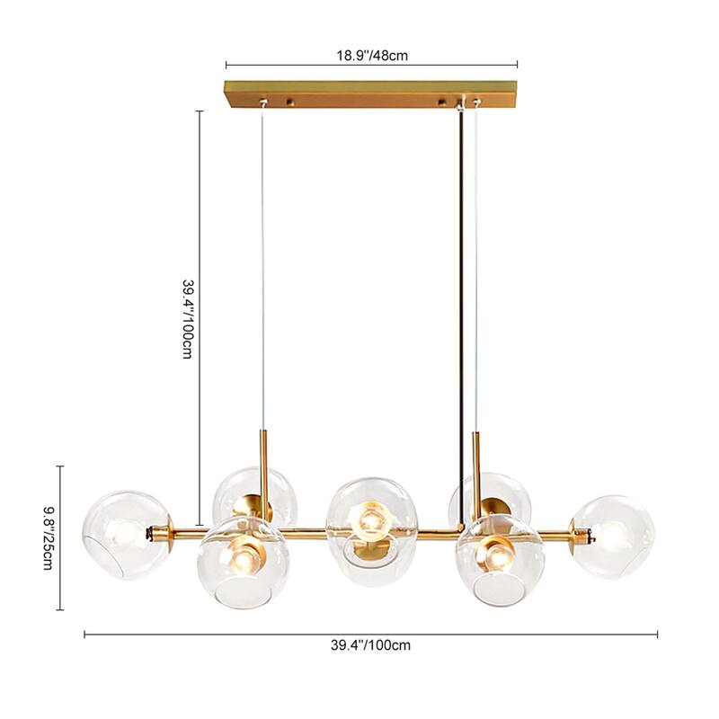 8 - Light Gold/Black Sputnik Modern Linear Pendant Chandeliers