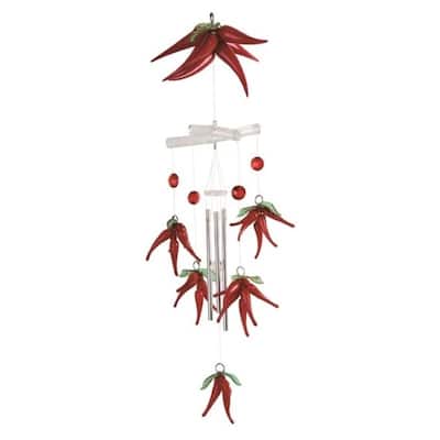 Q-Max 19" Long Red Pepper Acrylic Mobile Wind Chime