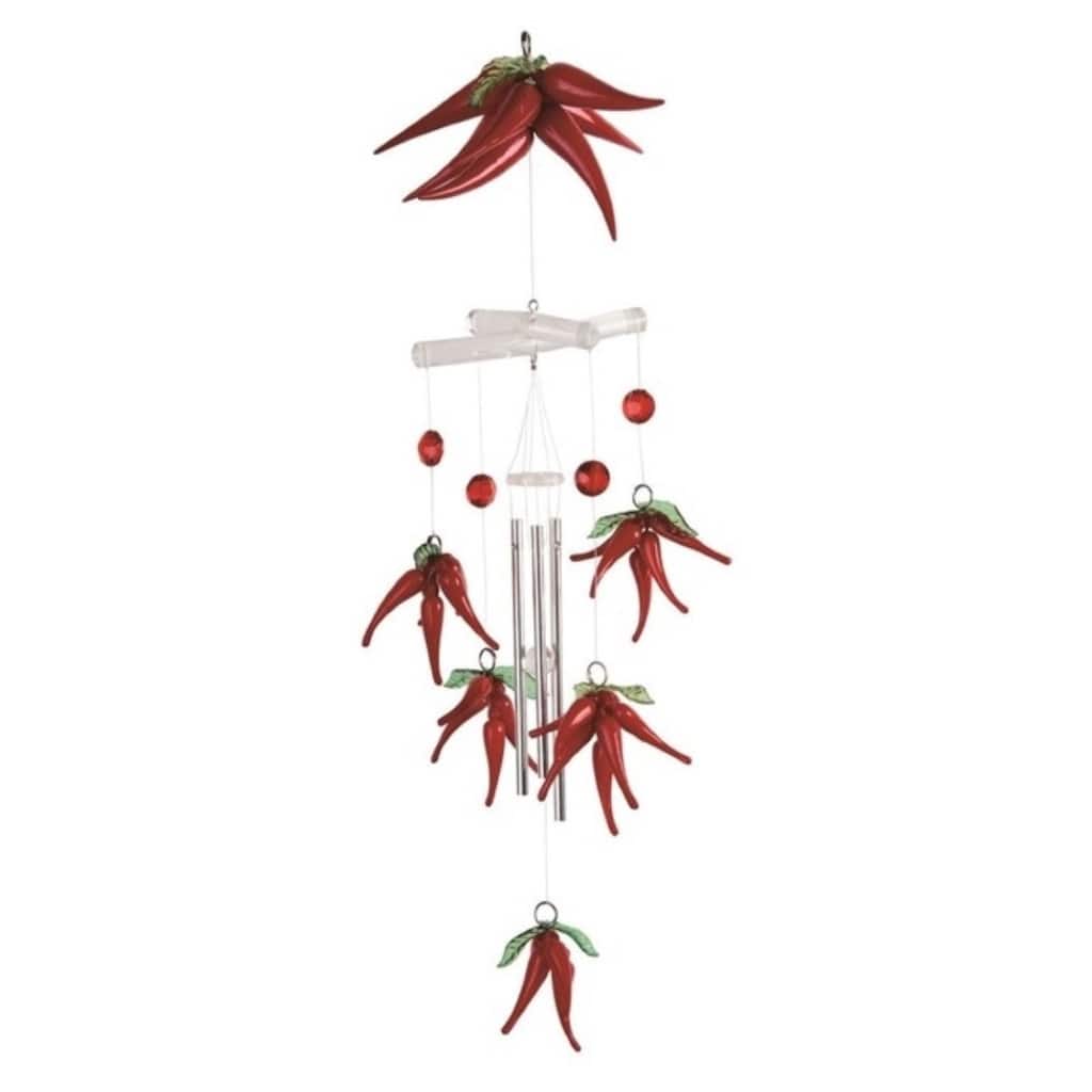 Q-Max 19" Long Red Pepper Acrylic Mobile Wind Chime