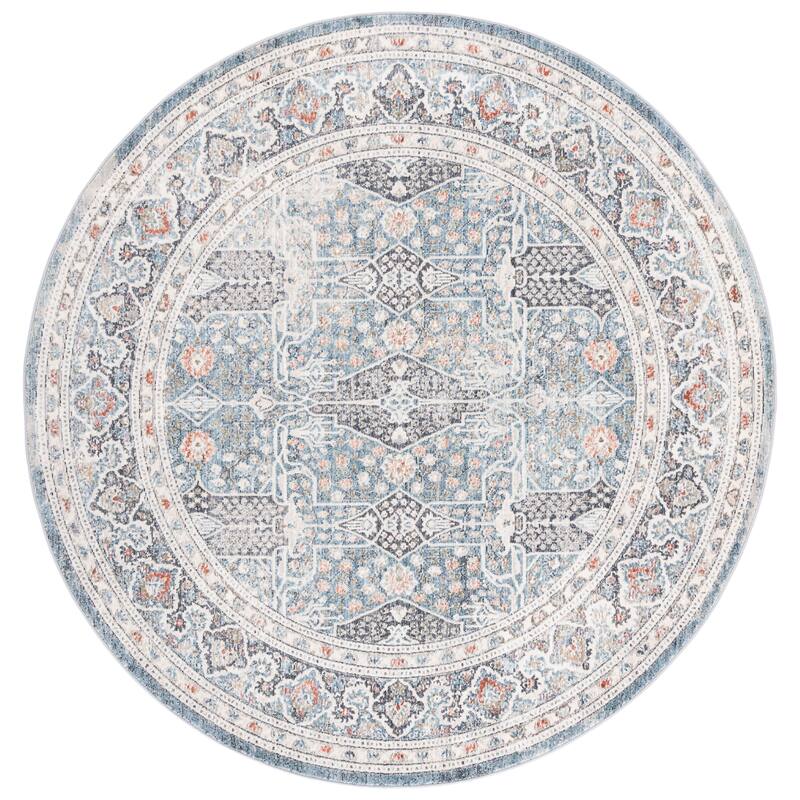 SAFAVIEH History Jaye Modern Rug - 6'7" Round - Grey/Light Blue