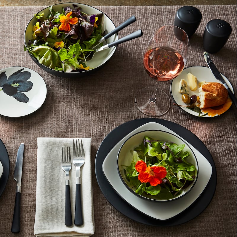 Noritake Colorwave Graphite Set Of 4 Floral Appetizer Plates, 6-1/4"