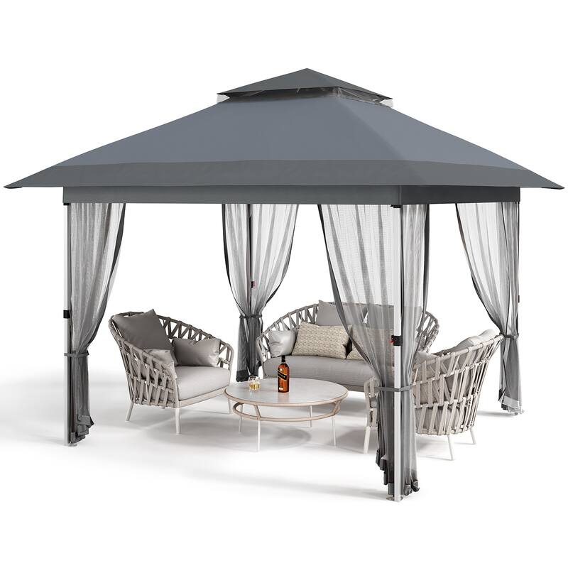Gazebo Outdoor Pop up Canopy Tent with Curtains