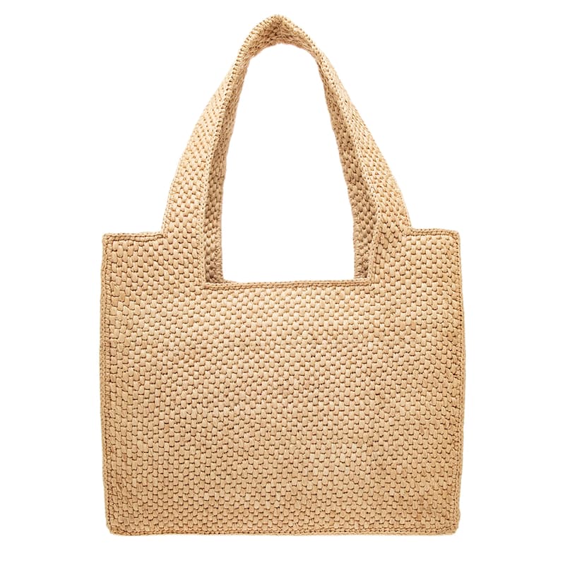 Medium Loewe Font Tote in Raffia