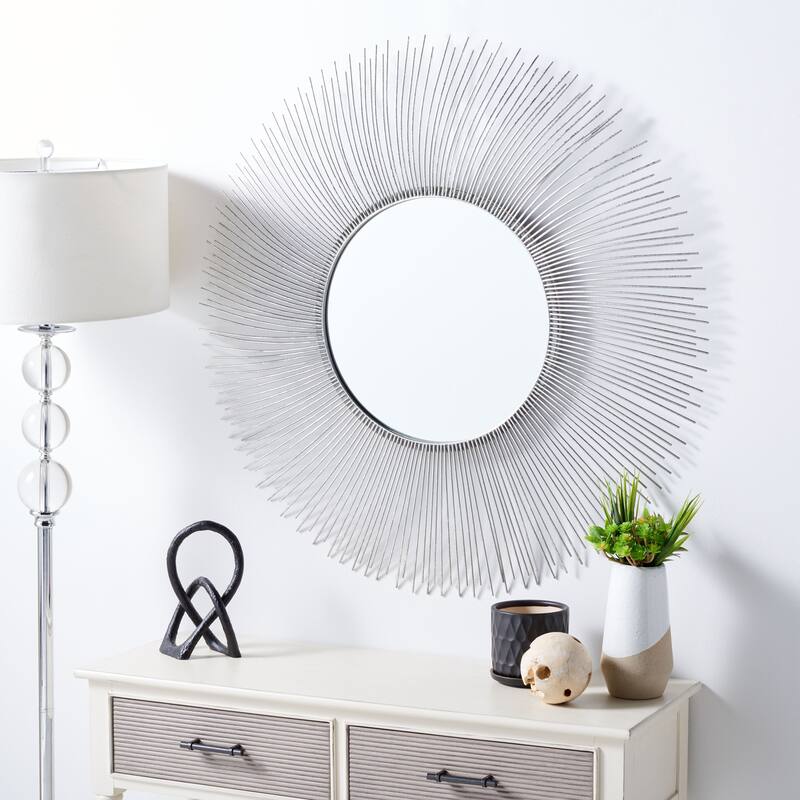 SAFAVIEH Bria 35-inch Sunburst Silver Foil Mirror - 35.3" W x 0.8" D x 35.3" H - 35Wx1Dx35H