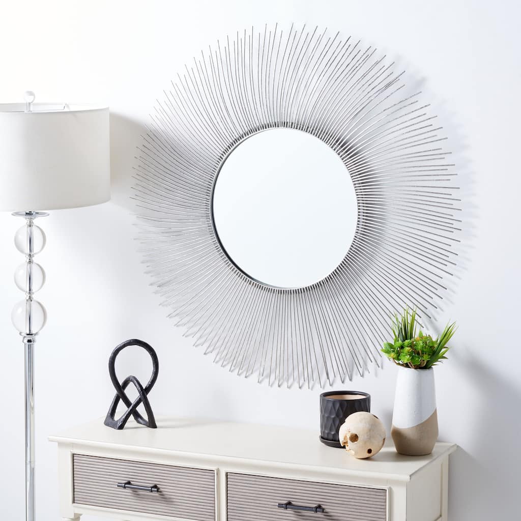 SAFAVIEH Bria 35-inch Sunburst Silver Foil Mirror - 35.3" W x 0.8" D x 35.3" H - 35Wx1Dx35H