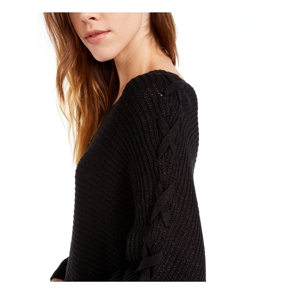 AMERICAN RAG Womens Black Dolman Sleeve